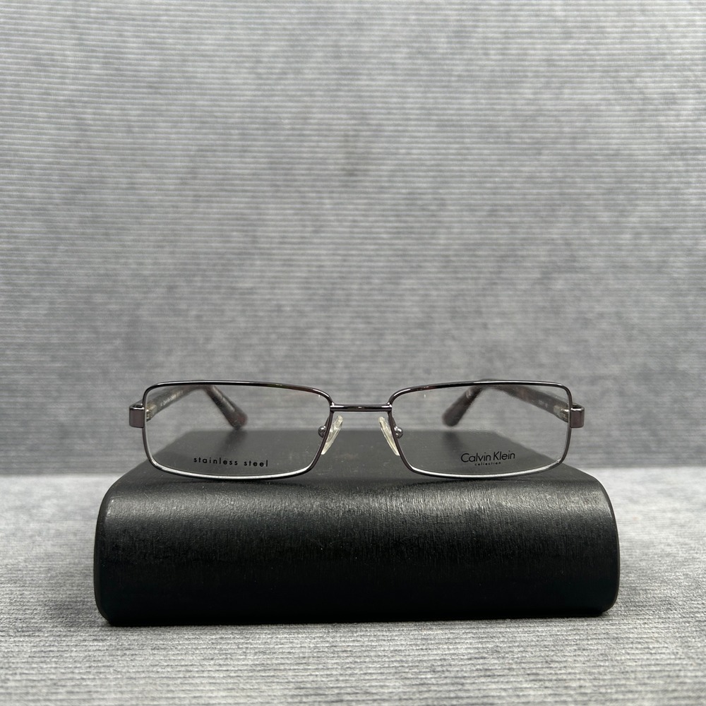 Calvin Klein Collection CK7370 033 Rectangular Stainless Steel y2k Eyeglass vtg